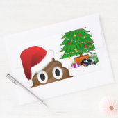 kerst poo emoji rechthoekige sticker (Envelop)