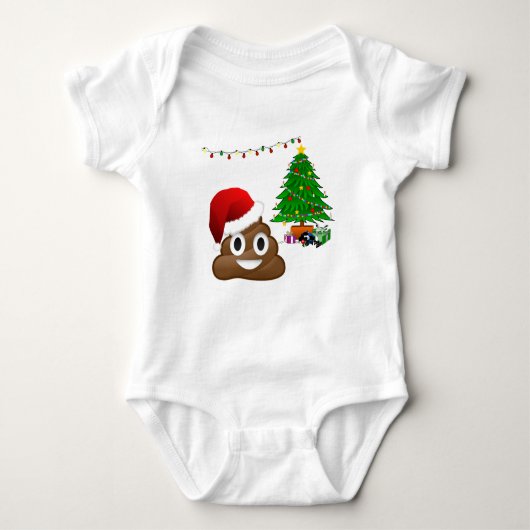 kerst poo emoji romper (Voorkant)