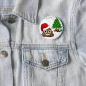 kerst poo emoji ronde button 5,7 cm (In situ)