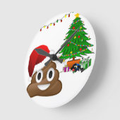 kerst poo emoji ronde klok (Hoek)