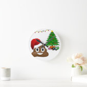 kerst poo emoji ronde klok (Huis)