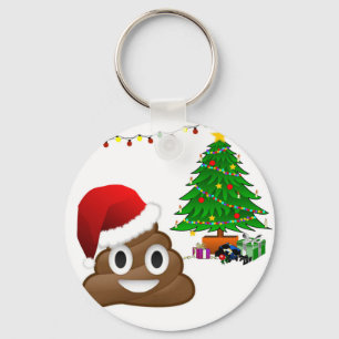kerst poo emoji sleutelhanger