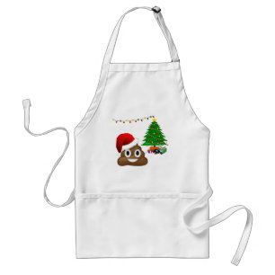 kerst poo emoji standaard schort