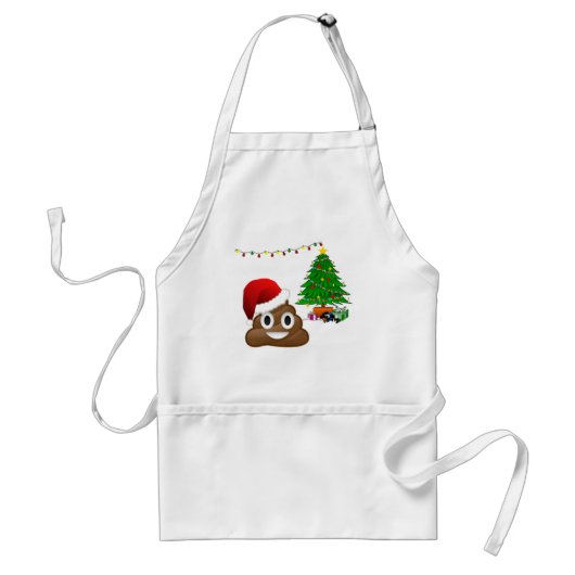 kerst poo emoji standaard schort (Voorkant)