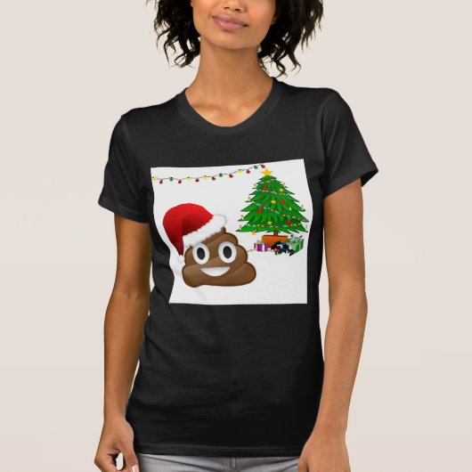 kerst poo emoji t-shirt (Voorkant)