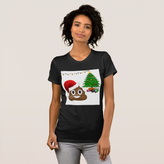 kerst poo emoji t-shirt (Voorkant volledig)
