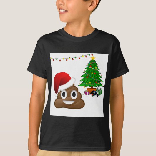 kerst poo emoji t-shirt (Voorkant)