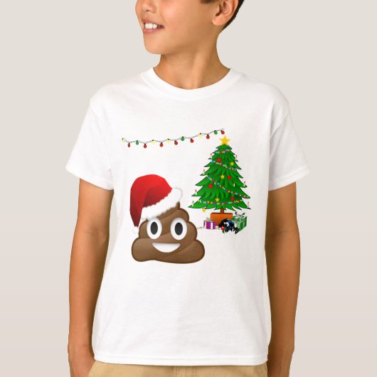 kerst poo emoji t-shirt (Voorkant)