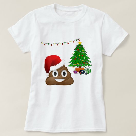 kerst poo emoji t-shirt (Design voorkant)