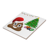 kerst poo emoji tegeltje (Zijkant)