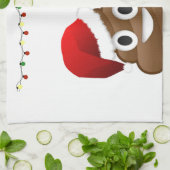kerst poo emoji theedoek (Gevouwen)
