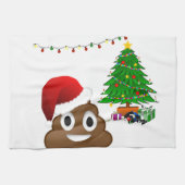 kerst poo emoji theedoek (Horizontaal)