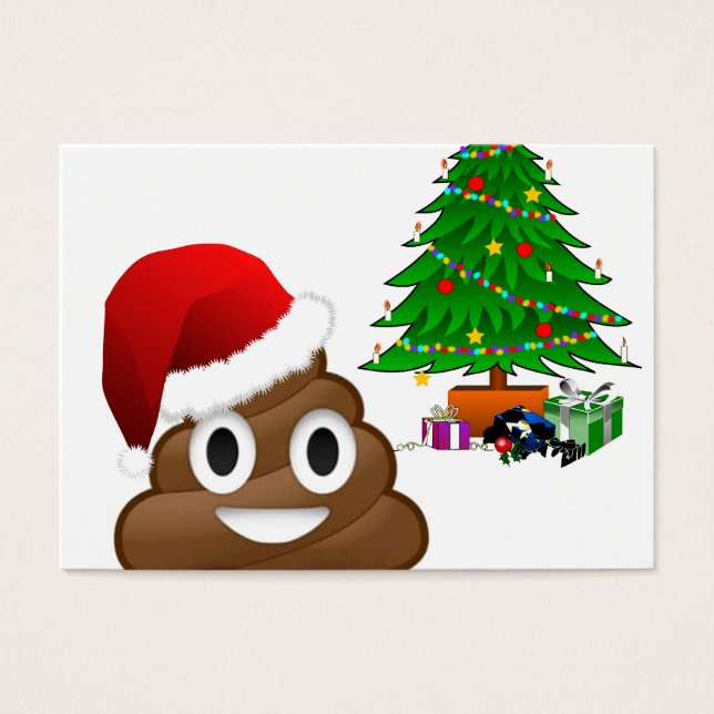 kerst poo emoji visitekaartjes (Voorkant)