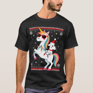 Kerst Poodle Eenhoorn Zonnebril Poodles T-Shirt