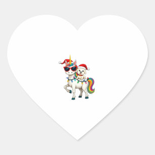 Kerst Poodle Eenhoorn Zonnebril Poodles T-Shirt Hart Sticker