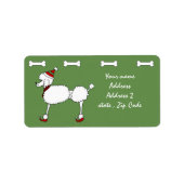 Kerst Poodle hond adresetiketten Etiket (Voorkant)