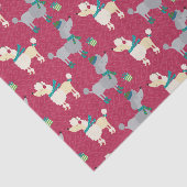 Kerst Poodle Hond Vakantie Patroon Tissuepapier (Detail)