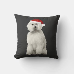 Kerst Poodle Kerstboom Hond Puppy Aquarel Kussen
