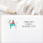 Kerst Poodle Retouradres Etiket (Insitu)