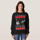 Kerst Poodle Sleigh Trui (Voorkant volledig)
