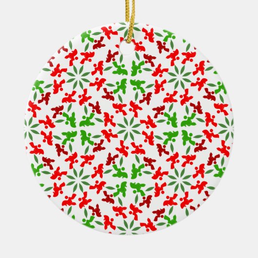 Kerst Poodles Keramisch Ornament (Voorkant)