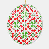 Kerst Poodles Keramisch Ornament (Links)