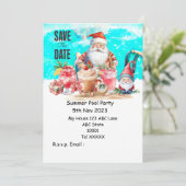 Kerst Pool Party met Sinterklaas Drinken Kaart (Staand voorkant)