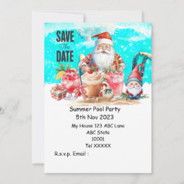 Kerst Pool Party met Sinterklaas Drinken Kaart