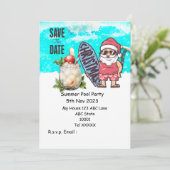 Kerst Pool Party met Sinterklaas Drinken Kaart (Staand voorkant)