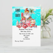 Kerst Pool Party met Sinterklaas Drinken Kaart (Staand voorkant)