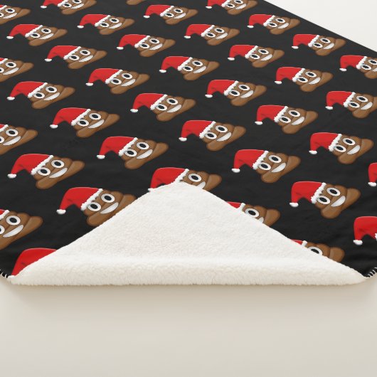 Kerst poop emoji Schattige Funny Pattern Sherpa Deken (3/4)