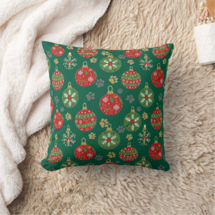 Kerst Pootafdruk Kerstboom Ornament Kussen