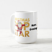 Kerst Pop Star Robot Kerstman Grafisch Koffiemok (Voorkant links)
