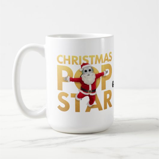 Kerst Pop Star Robot Kerstman Grafisch Koffiemok (Links)