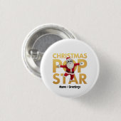 Kerst Pop Ster Robot Kerstman Grafisch Ronde Button 3,2 Cm (Voorkant /achterkant)