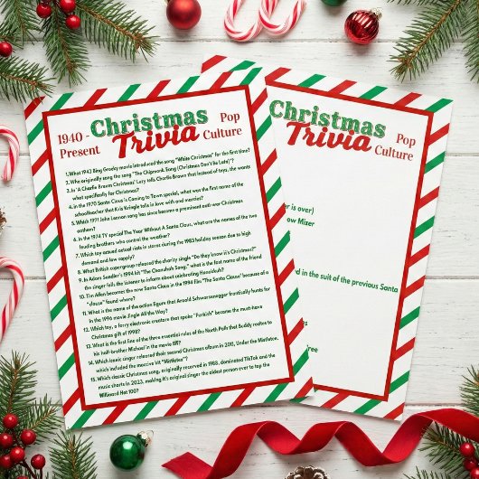 Kerst Popcultuur Trivia Spelblad Flyer