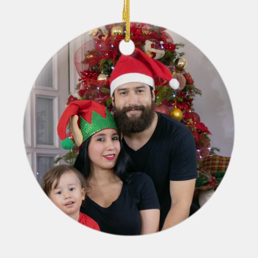 Kerst Portugees Haan en blauw tegels lijst Keramisch Ornament (Achterkant)