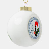 Kerst Portugees Haan en blauw tegels lijst Keramische Bal Ornament (Links)