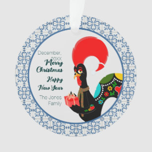 Kerst Portugees Haan en blauw tegels lijst Ornament