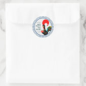 Kerst Portugees Haan en blauw tegels lijst Ronde Sticker (Tas)