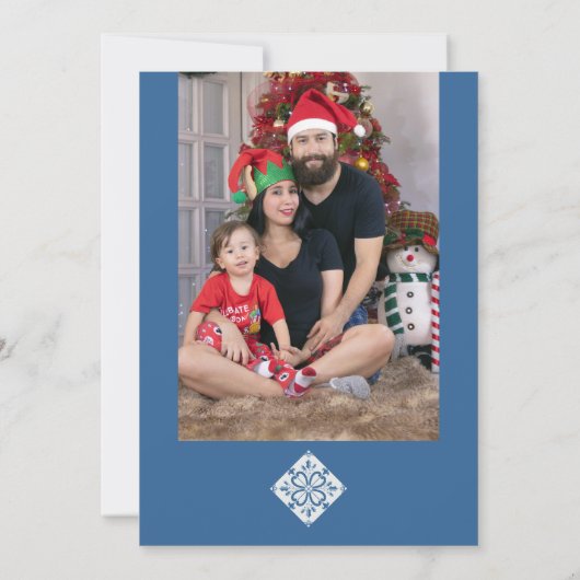 Kerst Portugees Tegels Holly verlaat lijst Kaart (Achterkant)