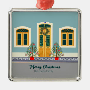 Kerst Portugese Feestelijke Huis Metalen Ornament
