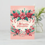 Kerst Posada Feest Uitnodiging (Staand voorkant)