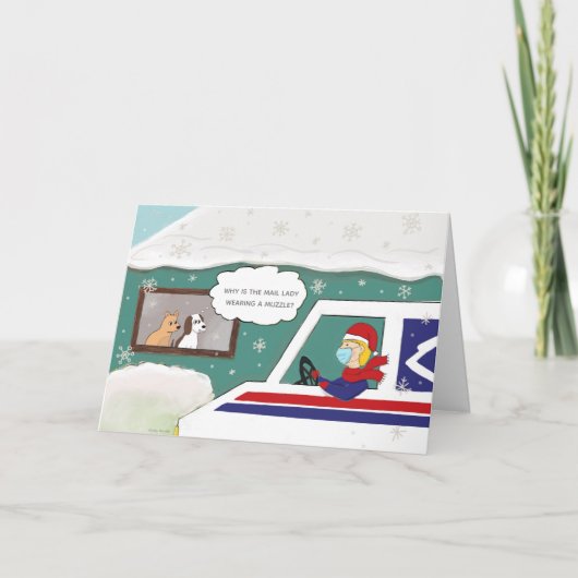 Kerst Post Dame Dank U Essential Werknemer Kaart (Voorkant)