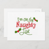 KERST * POST KAART * IK STA OP DE ONDEUGENDE LIJST (Voorkant / Achterkant)