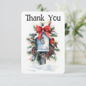 Kerst Postbus Postbode Carrier Dank u Kaart (Staand voorkant)