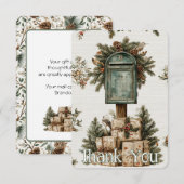Kerst Postbus Postbode Carrier Dank u Kaart (Voorkant / Achterkant)