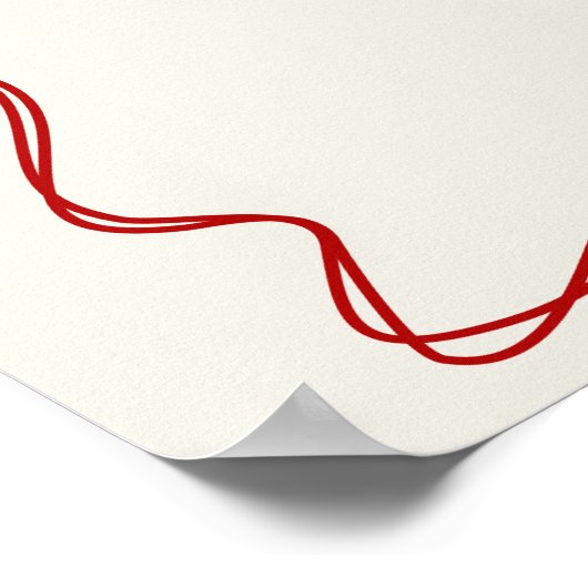 Kerst Poster Modern en trendy rood (Hoek)