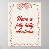 Kerst Poster Modern en trendy rood (Voorkant)