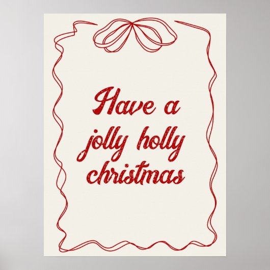 Kerst Poster Modern en trendy rood (Voorkant)